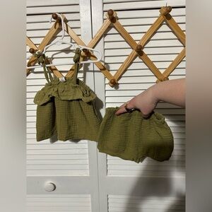 Colored organics green muslin set 12/18